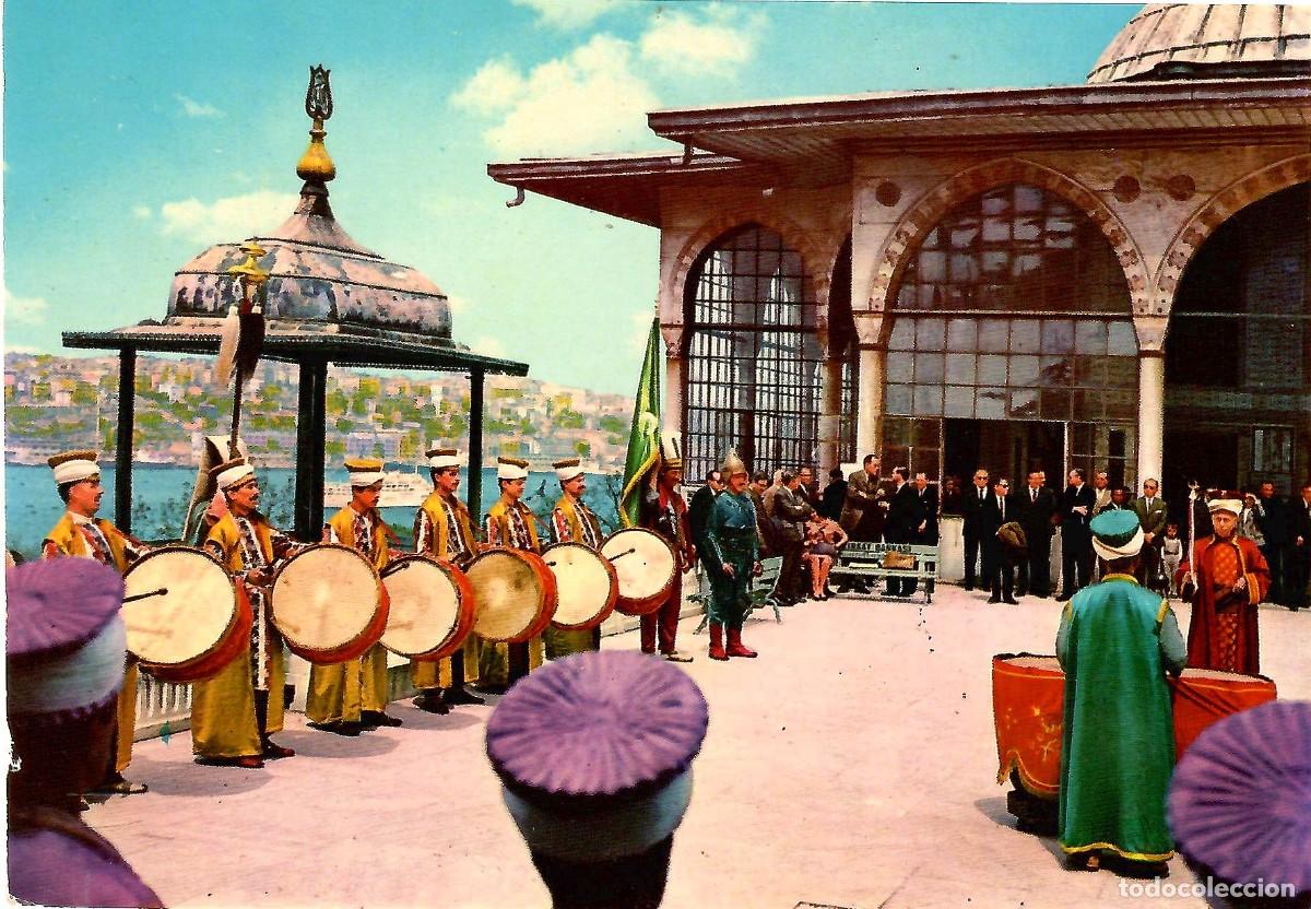 Postales: ESTAMBUL Y SUS OBRAS MAESTRAS. Turqu&iacute;a. Mehter y el quiosco de Bagdad (Palacio Topkapi). Sin circul