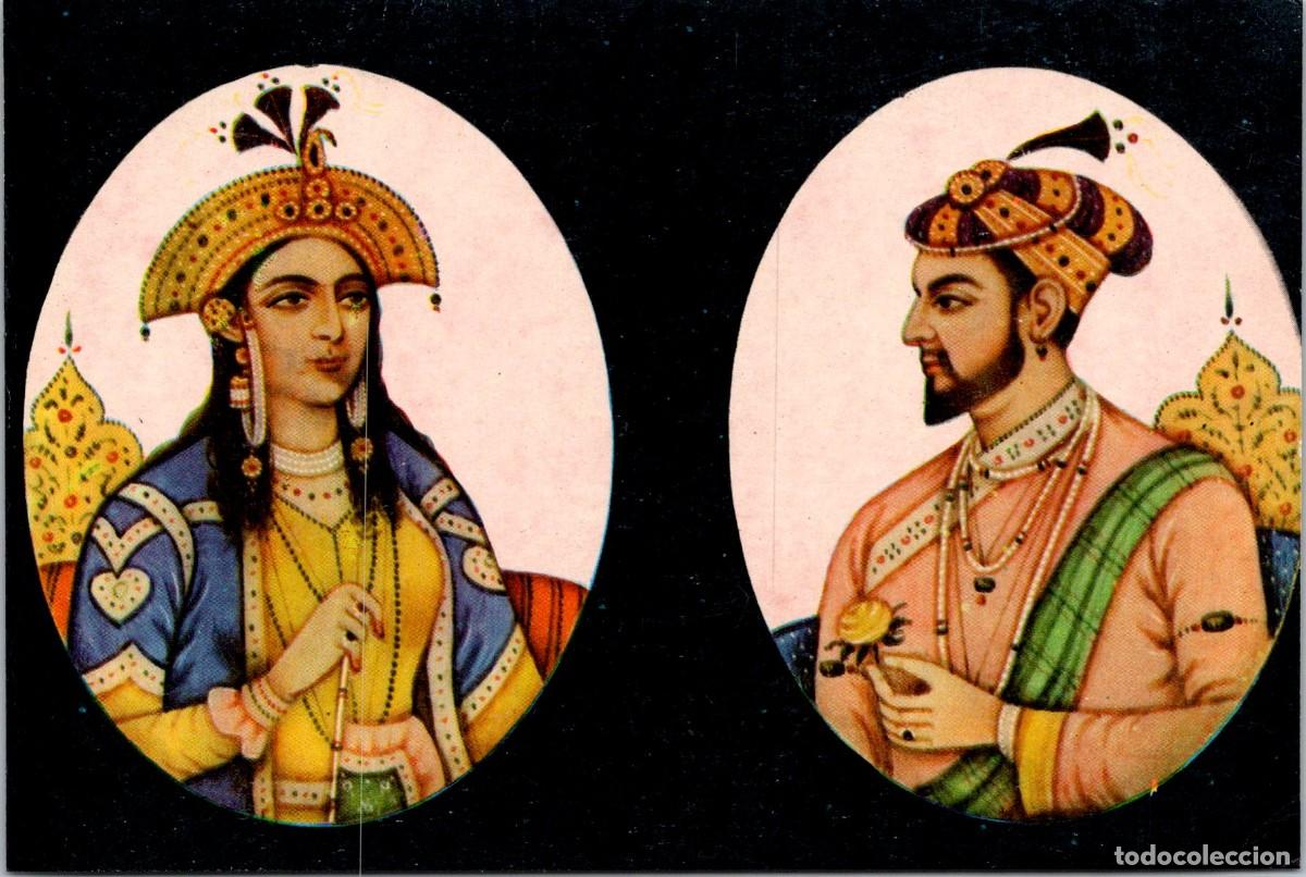 Postales: India - Mumtaj Mahal y el Emperador Shah Jahan - 143x104mm - La Bonita Historia de Amor - LEER
