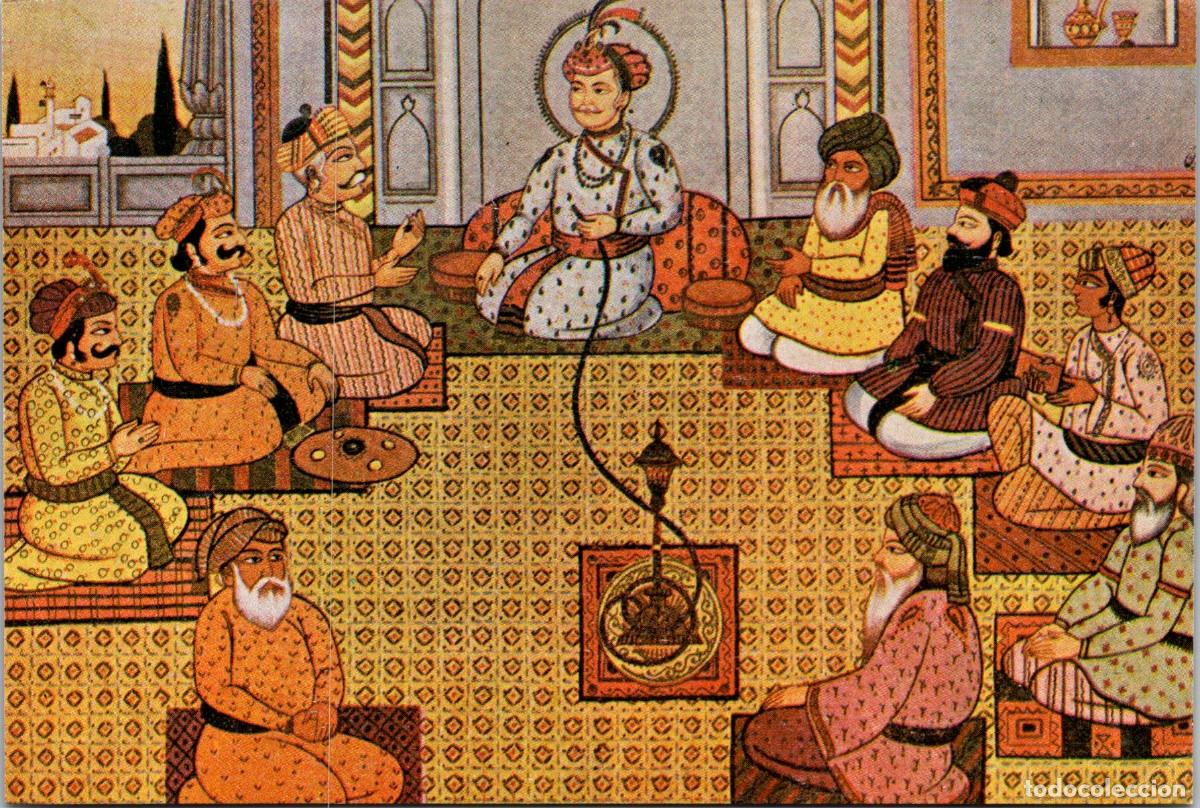 Postales: India - Emperor Akbar & His Nine Jewels - 151x102mm - Akbar el Grande y Las Nueve Joyas - LEER