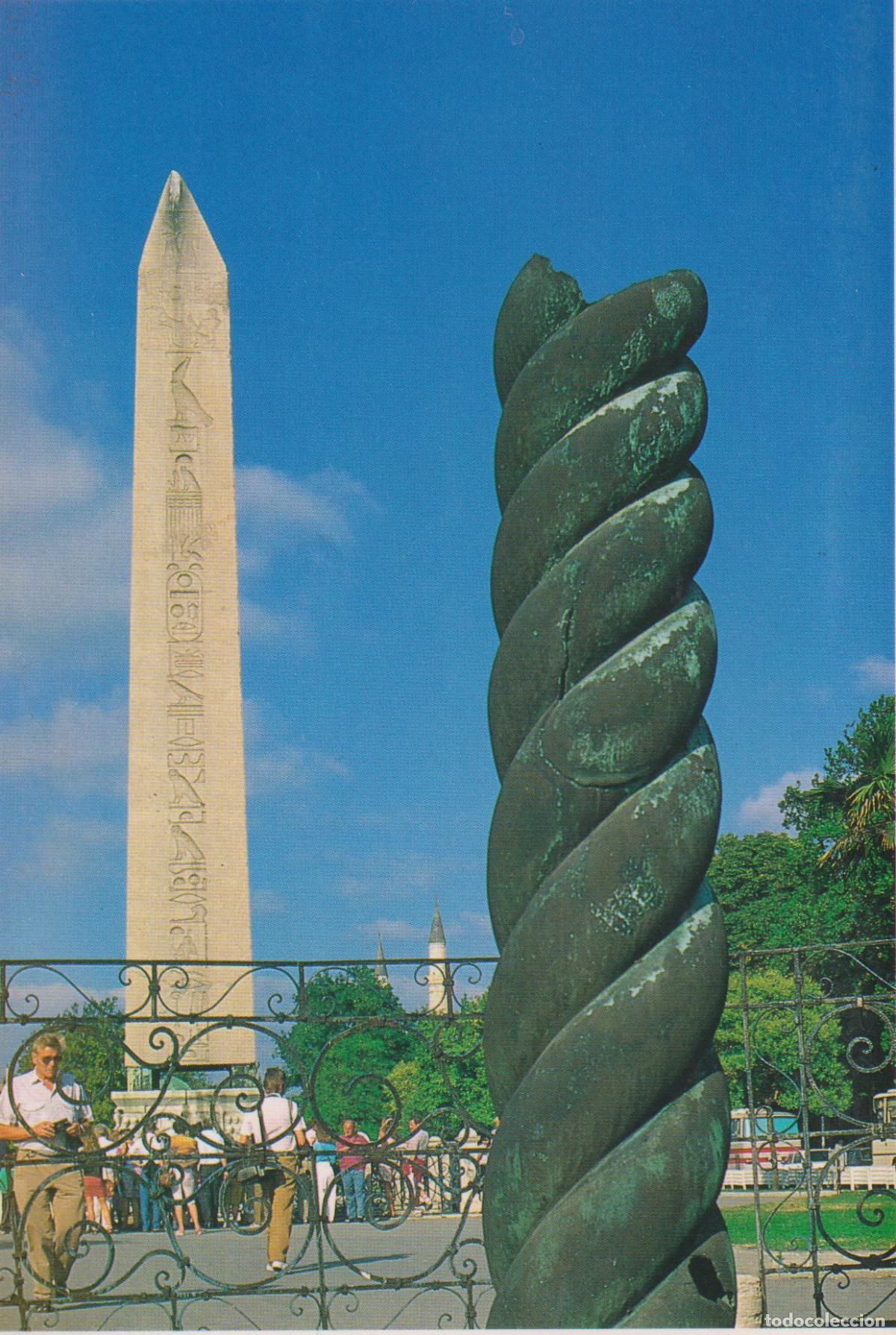 Postales: TURQUIA, ESTAMBUL, COLUMNA SERPENTEANTE Y OBELISCO EGIPCIO - HITIT COLOR - S/C