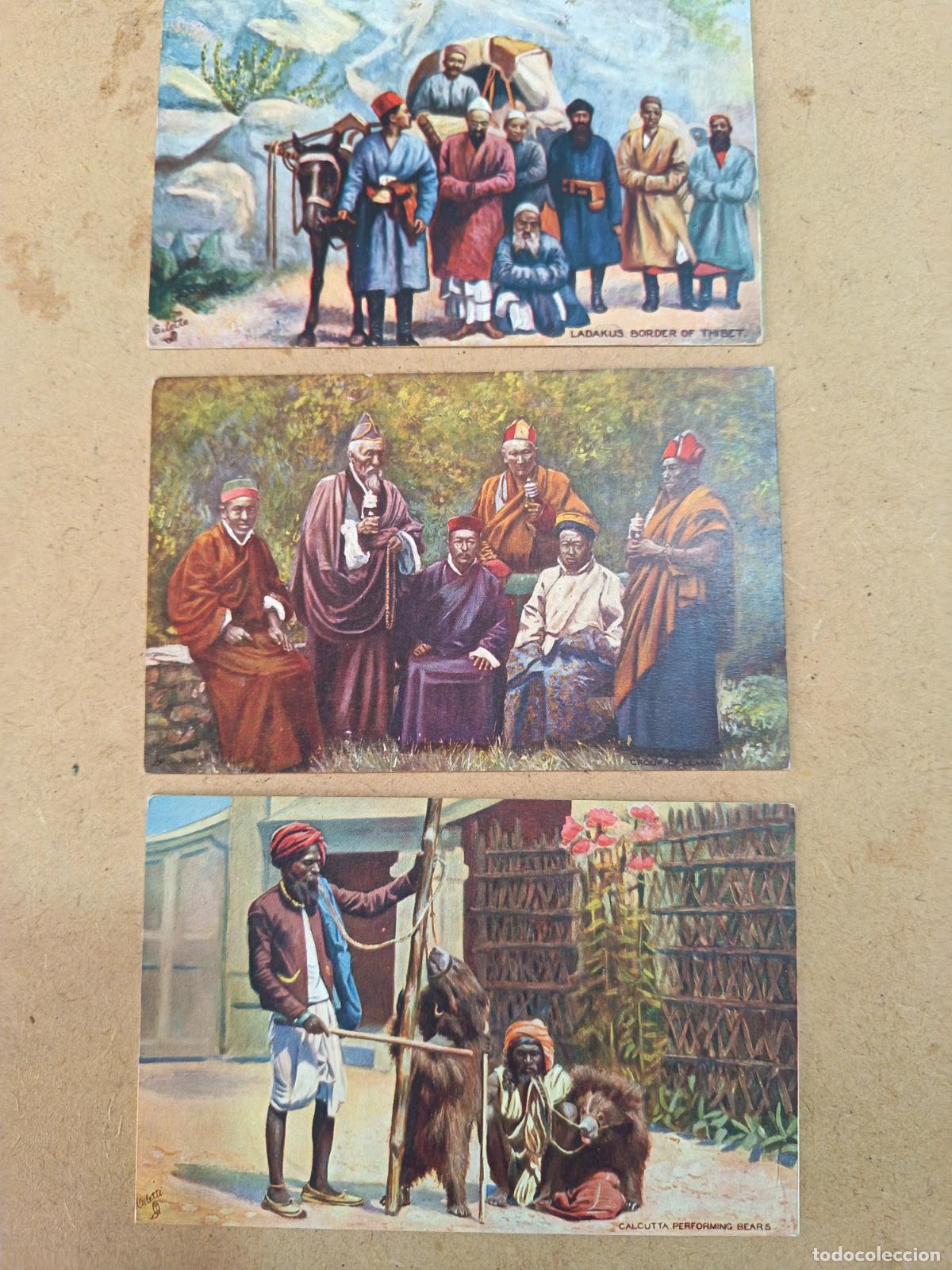 Postales: LOTE DE 3 POSTALES ILUSTRADAS DE INDIA.