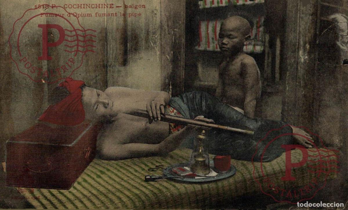 Postales: COCHINCHINE Indochine Cochinchine Sa&iuml;gon Fumeur dOpium fumant la pipe ASIA ASIE INDOCHINE