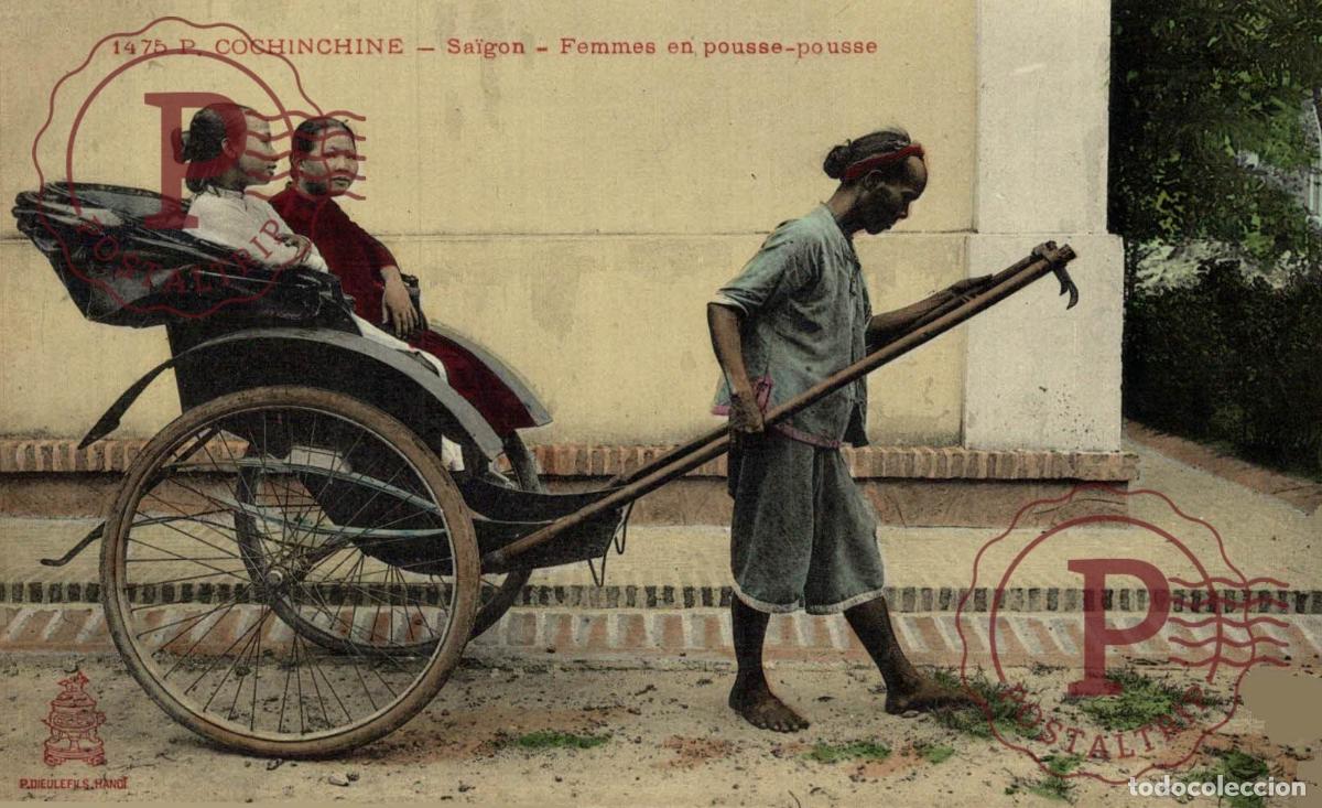 Postales: COCHINCHINE Indochine VIET-NAM SAIGON FEMMES EN POUSSE-POUSSE ASIA ASIE INDOCHINE