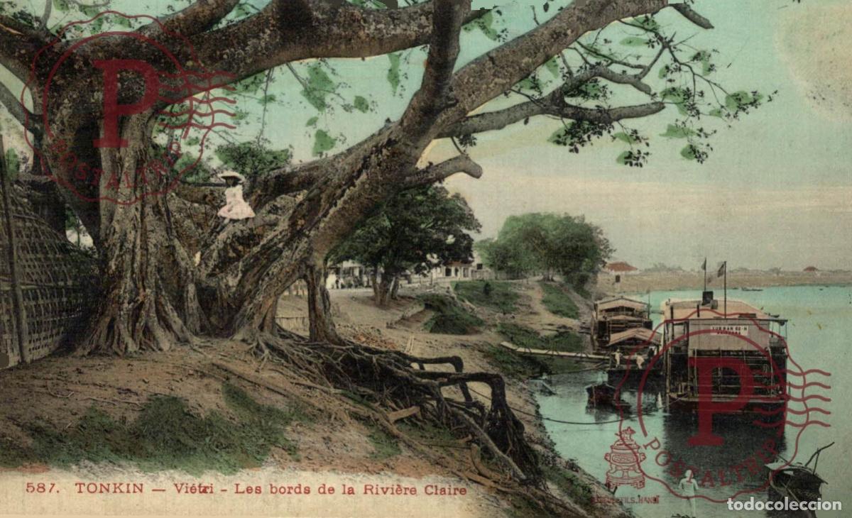 Postales: ASIE - VIET NAM - TONKIN - VIETRI - Les Bords de la Rivi&egrave;re Claire COCHINCHINE ASIE INDOCHINE