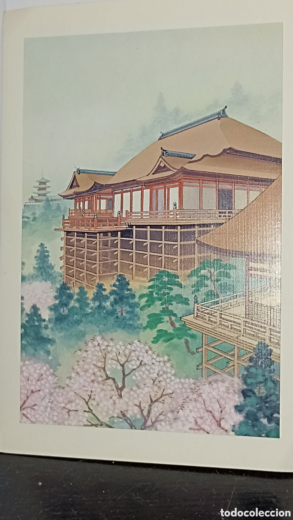 Cartes Postales: Postal Jap&oacute;n MINT.ilustraci&oacute;n art&iacute;stica del famoso templo budista ⁠Kiyomizu-dera situado en Kioto,