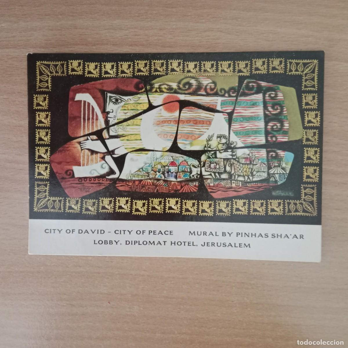 Postales: TARJETA POSTAL NUEVA, MURAL PINHAS SHA'AR LOBBY - DIPLOMAT HOTEL -JERUSALEM - A&Ntilde;O 1984.