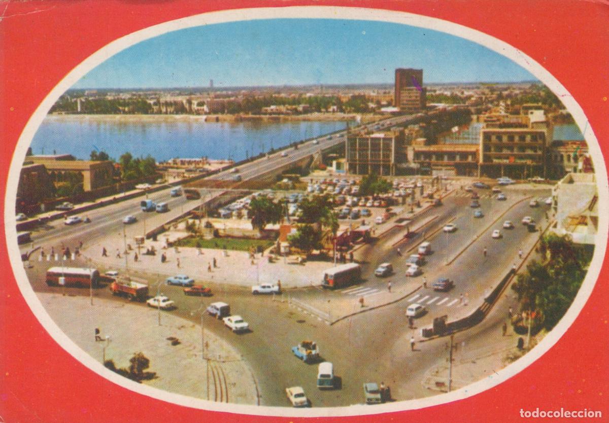Postales: Iraq Baghdad Aerial Cityscape Tigris River Al Ahrar Bridge Traffic *YAF352