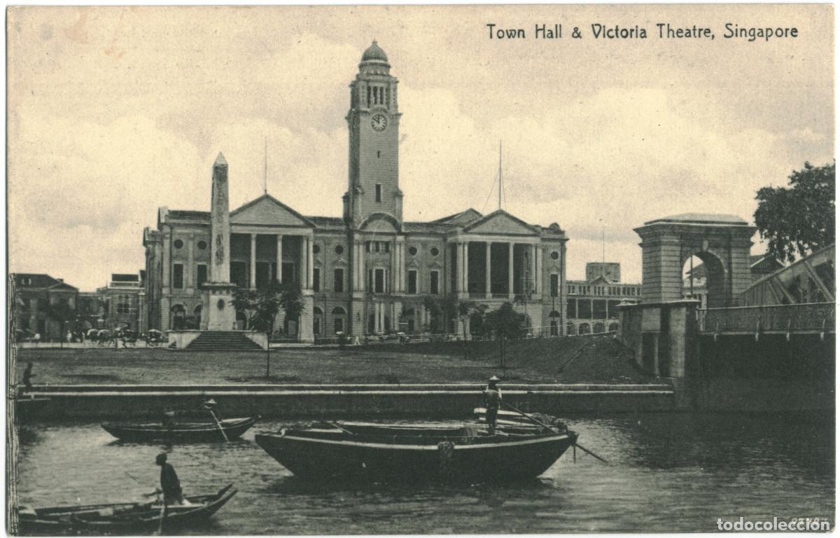 Postales: SINGAPORE_Town Hall & Victoria Theatre_K. P. Hock; 13 / Teatros Asia