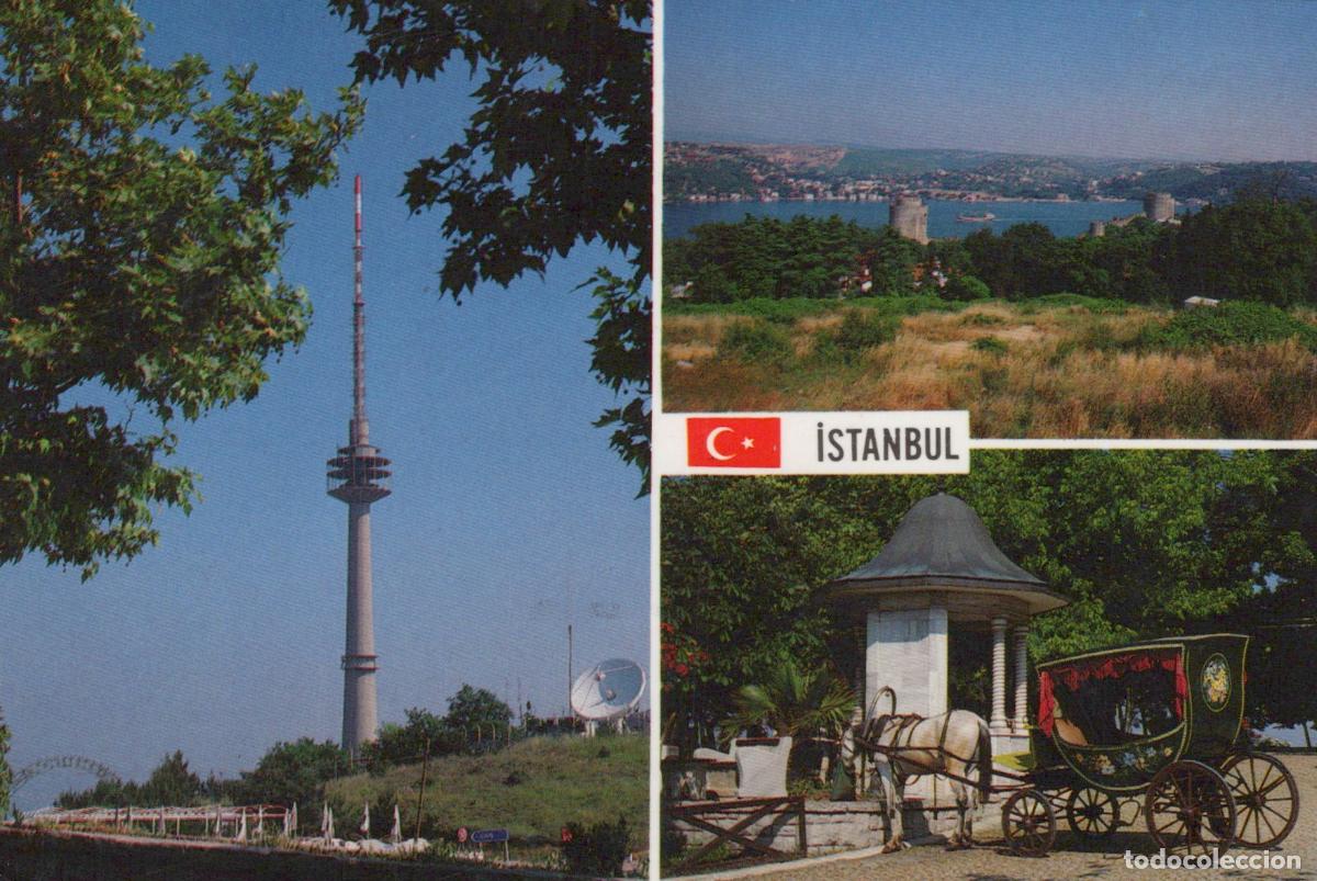 Postales: Turkey Istanbul Camlica TV Tower Bosphorus Horse Carriage City View *YAM487