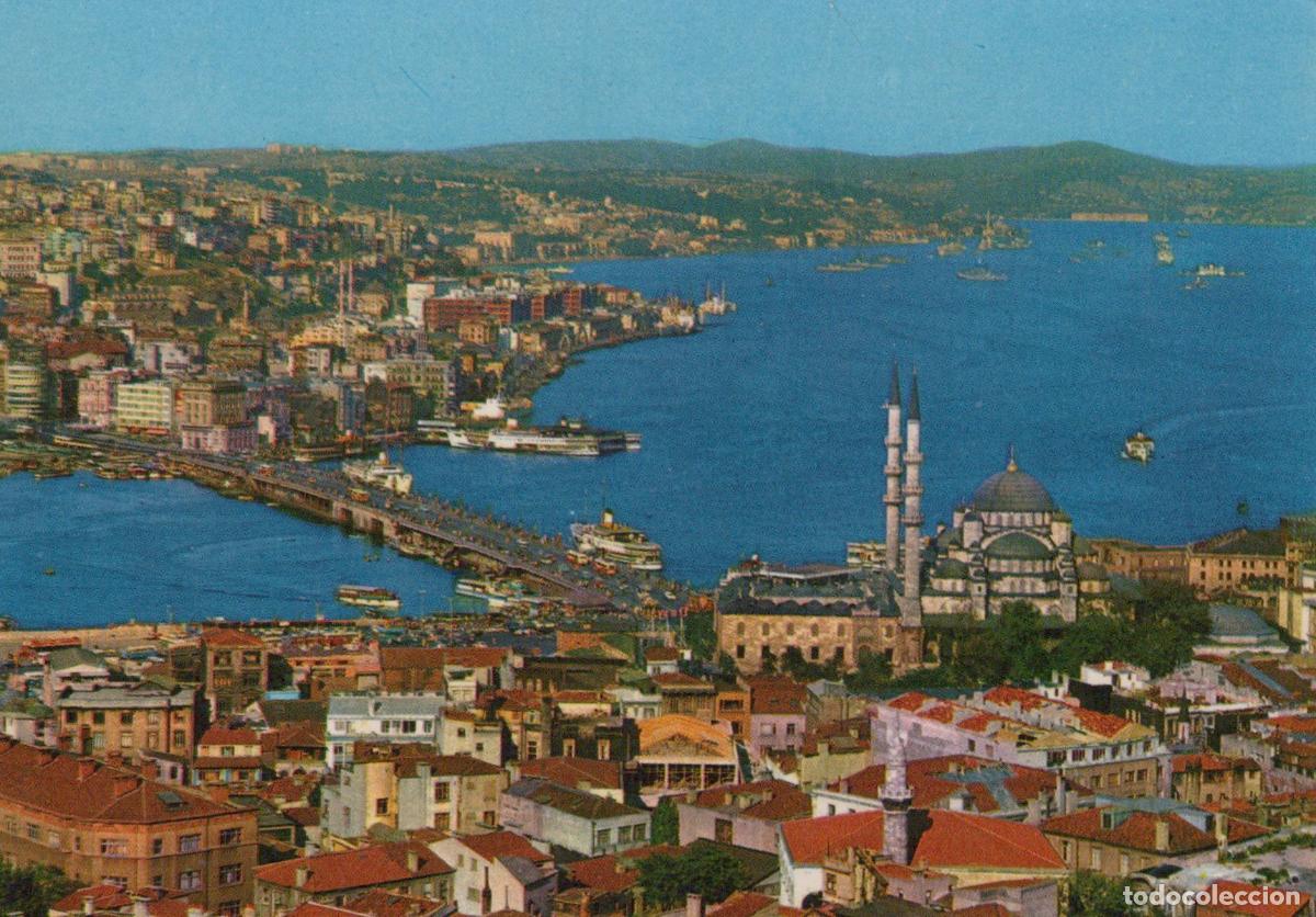 Postales: Turkey Istanbul General View Golden Horn Bridge Mosque Unposted *YAM488