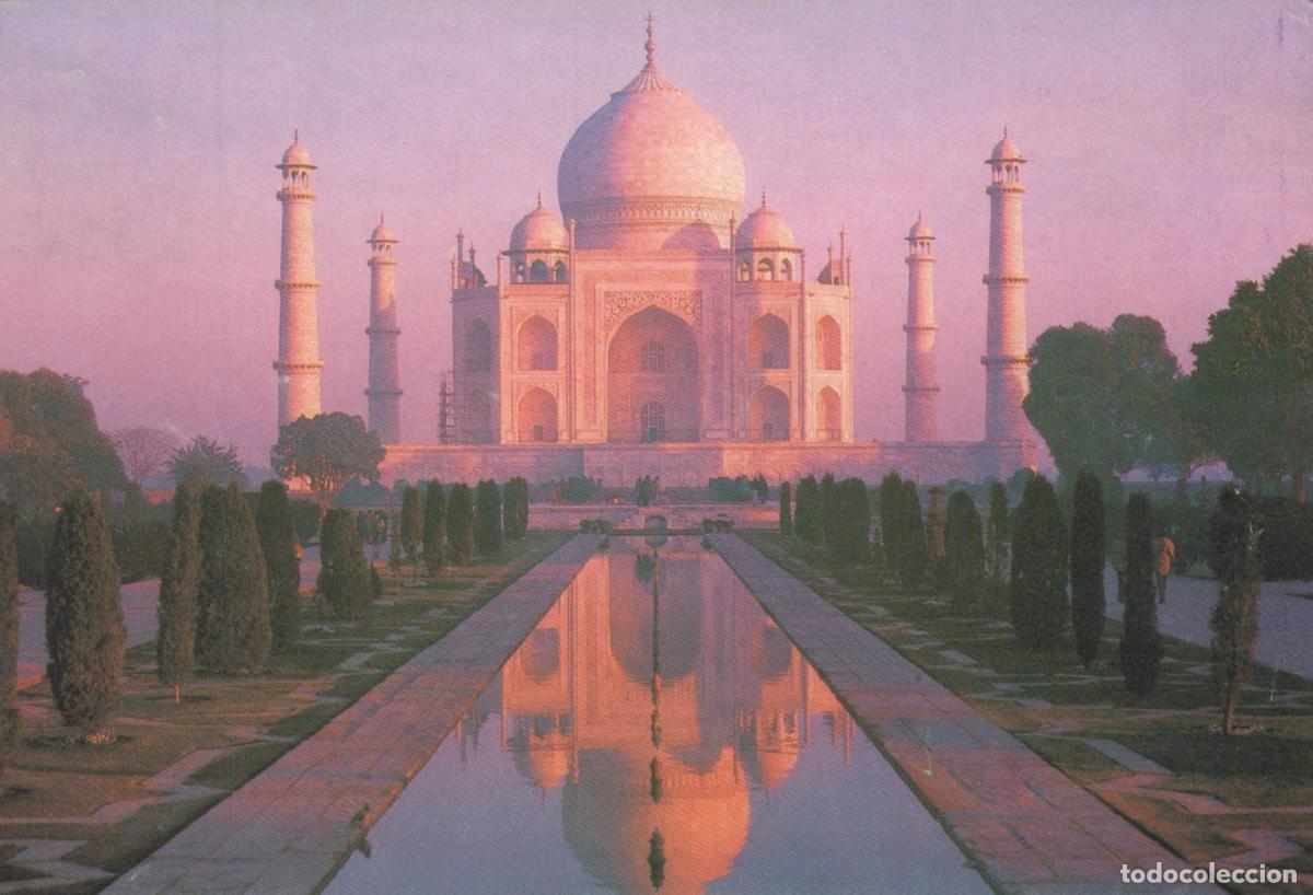 Postkarten: India Agra Taj Mahal Iconic Mughal Architecture Reflecting Pool Gardens *YAR747