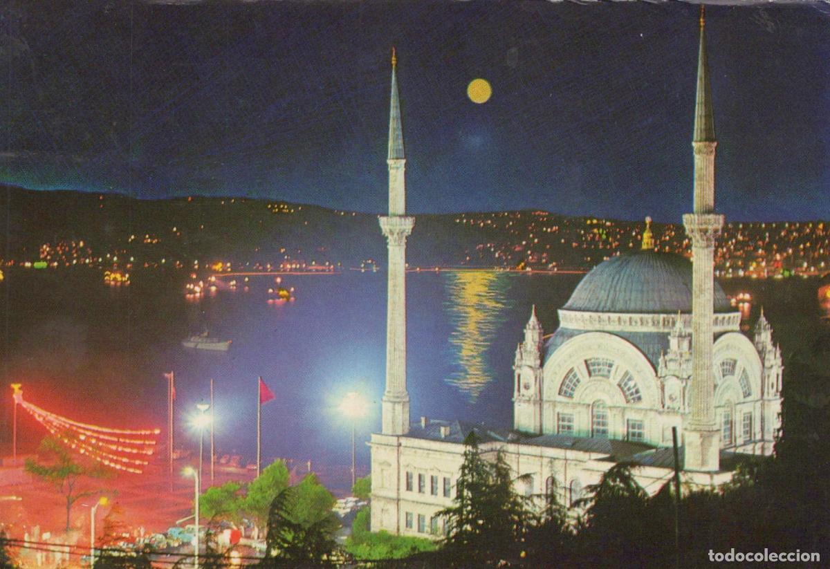 Postales: Turkey Istanbul Dolmabah&ccedil;e Mosque and Bosphorus At Night *YAR293