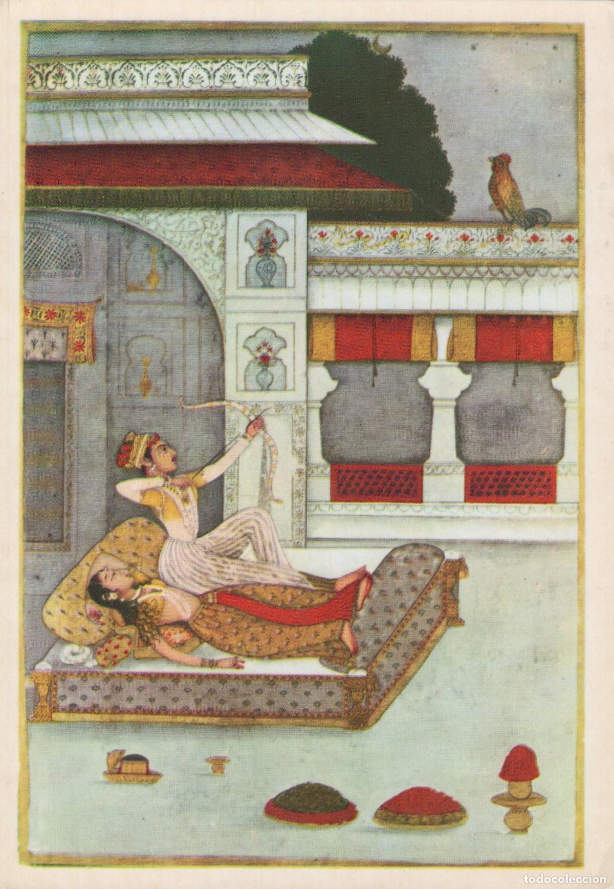 Postais: India Miniature Painting the Morning After the Love Night Unposted *YAU282