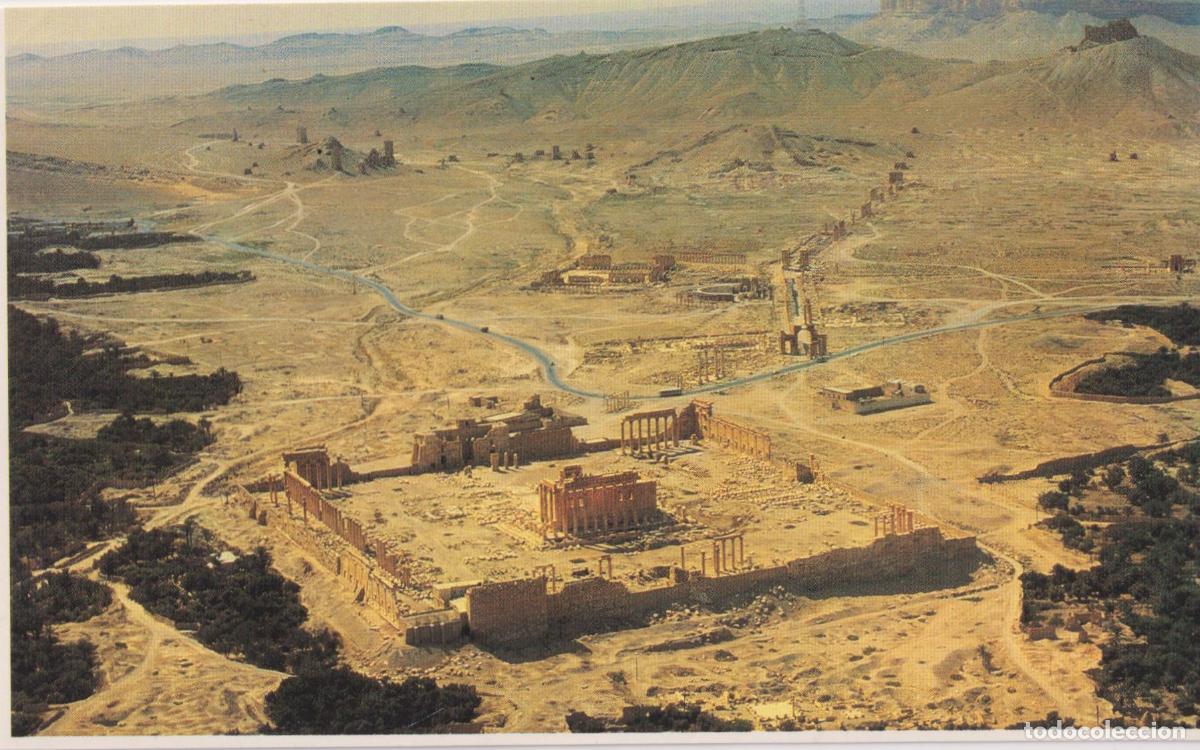 Postales: SIRIA, PALMIRA, VISTA A&Eacute;REA DE LA PALMIRA ARQUEOL&Oacute;GICA, LA CIUDADELA, LAS TUMBAS ..&ndash; SAMERA &ndash; S/C
