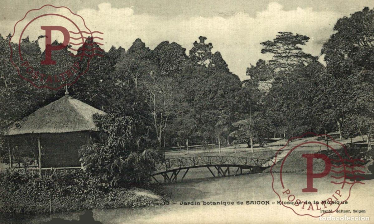 Postales: VIETNAM. SAIGON - Une all&eacute;e du jardin Botanique de Saigon. KIOSKE DE LA MUSIQUE