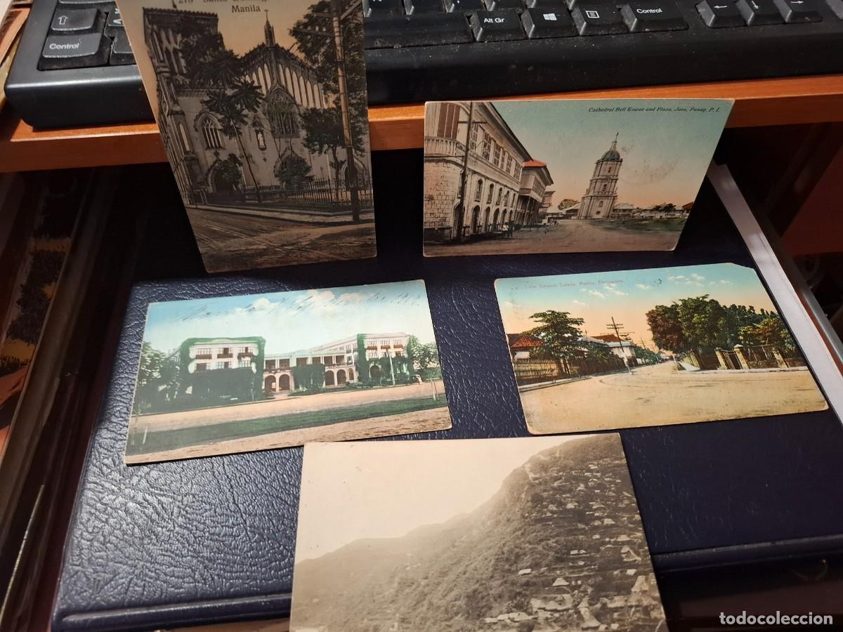 Postales: 5 postales. Manila. 1919, 1911. Circuladas.