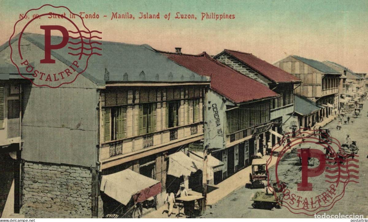 Postales: FILIPINAS. PHILIPPINES. STREET IN TONDO. MANILA. ISLAND OF LUZON.