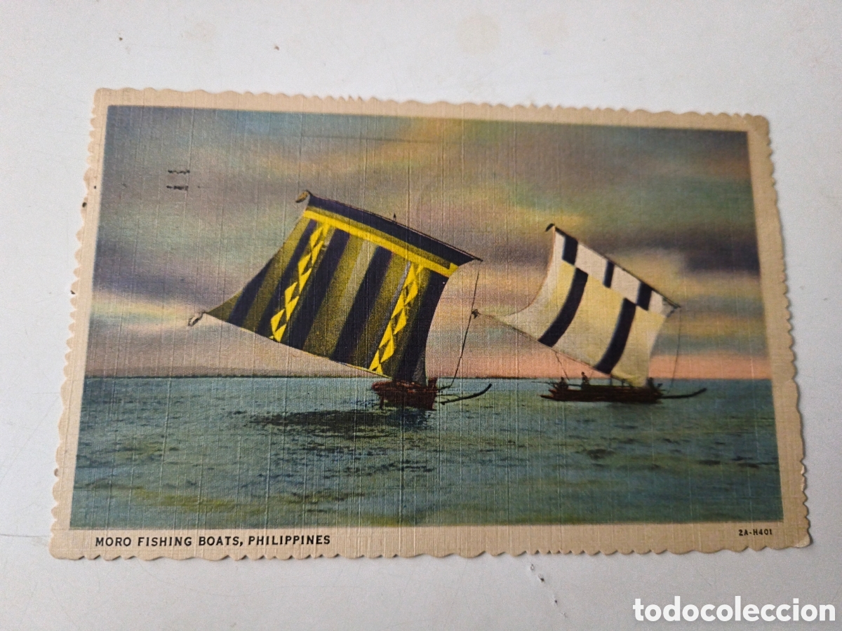 Postcards: Postal Moro fishing boats. Philippines.