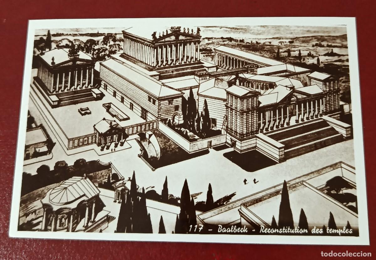 Postkarten: POSTAL BLANCO Y NEGRO RECONSTRUCCI&Oacute;N DEL SANTUARIO ROMANO - BAALBECK - L&Iacute;BANO