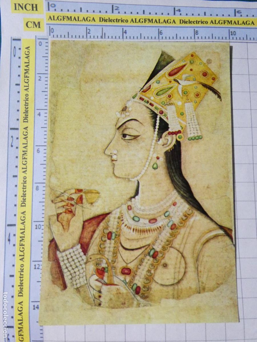 Postais: POSTAL DE INDIA. ARTE PORTRAIT OF A LADY WITH A WINE CUP BIKANER SCHOOL 1725. 809