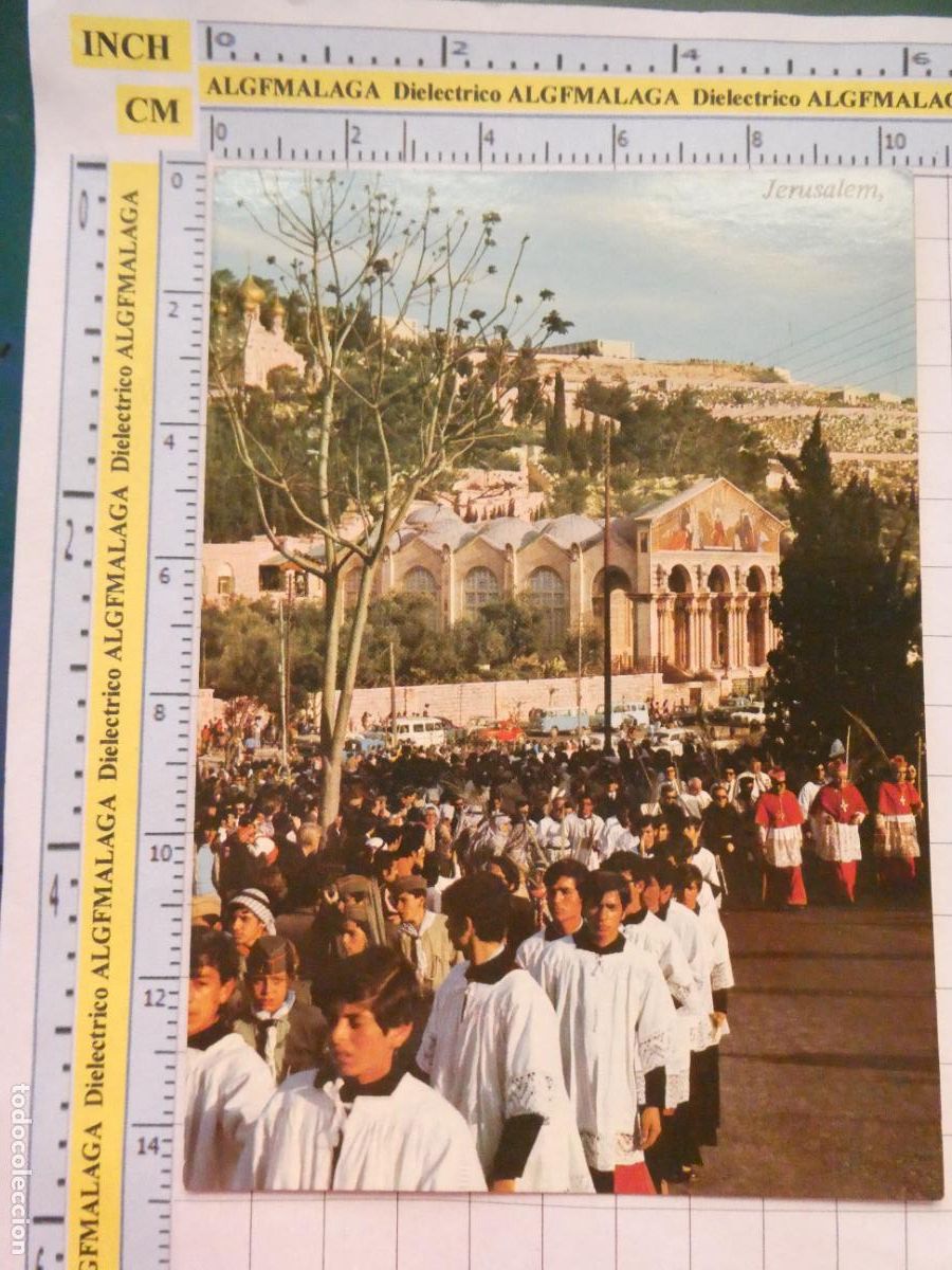 Postales: POSTAL DE ISRAEL. JERUSALEN JERUSALEM DOMINGO DE RAMOS PROCESI&Oacute;N PALMAS GETSEMAN&Iacute;. 2994