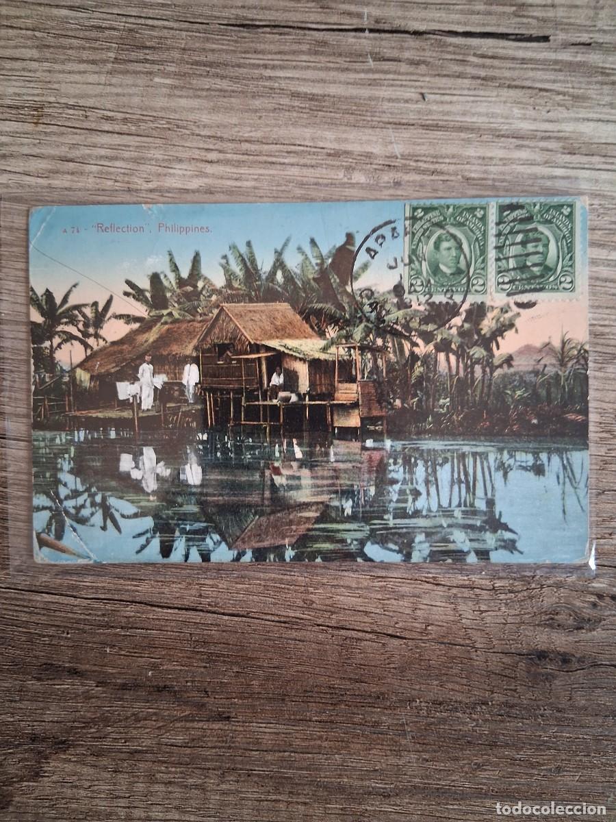 Postales: MANILA (FILIPINAS), Reflejos en el Lago. 1911 REFLECTION HOUSE LAKE PHILIPINES US MEDICAL DEPOT. USA