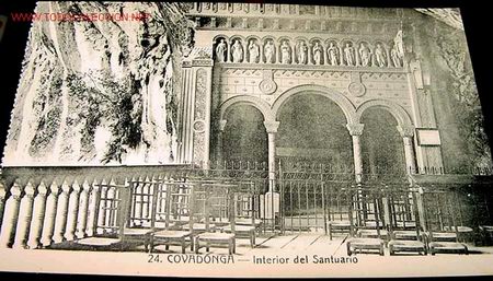 Postais: ANTIGUA POSTAL DE COVADONGA - INTERIOR DEL SANTUARIO