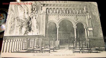 Cartoline: ANTIGUA POSTAL DE COVADONGA - INTERIOR DEL SANTUARIO