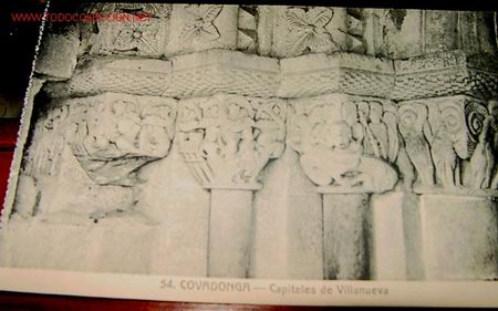 Cartes Postales: ANTIGUA POSTAL DE COVADONGA - CAPITELES DE VILLANUEVA