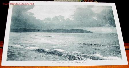 Postais: ANTIGUA  POSTAL  DE   GIJON  (ASTURIAS) - ATARDECER, MAREA ALTA - FOTO ROISIN