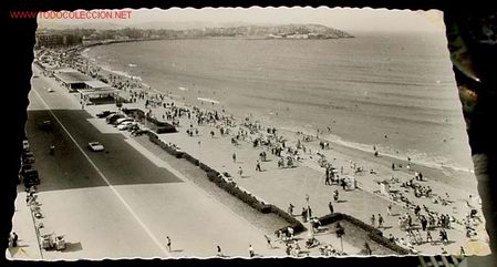 Postais: ANTIGUA  POSTAL  DE   GIJON  (ASTURIAS) - PLAYA DE SAN LORENZO - GARRABELLA