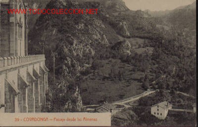 Cartoline: TARJETA POSTAL ANTIGUA DE COVADONGA N&ordm;39 - PAISAJE DESDE LAS ALMENAS