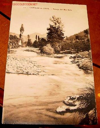 Postcards: ANTIGUA POSTAL DE CANGAS DE ONIS (ASTURIAS) - PAISAJE DEL RIO SELLA