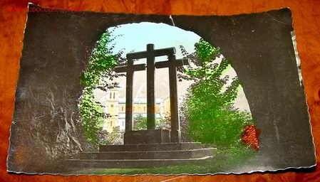 Postcards: ANTIGUA POSTAL COLOREADA DE COVADONGA(ASTURIAS) - CATEDRAL VISTA DESDE EL TUNEL - ED. ARRIBAS