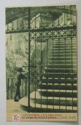 Postais: TARJETA POSTAL COVADONGA. A la Santa Cueva. Escalera de las Promesas.