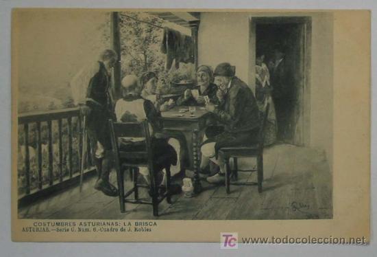 Postcards: TARJETA POSTAL ASTURIAS. Costumbres asturianas: la brisca