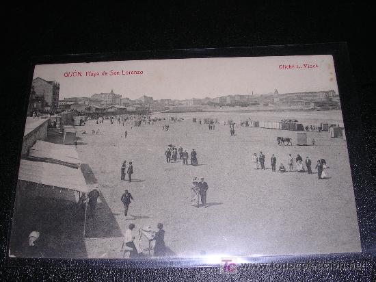 Postais: GIJON, PLAYA DE SAN LORENZO, CLICHE, L.VINCK