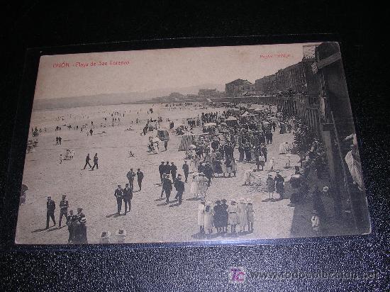 Postais: GIJON, PLAYA DE SAN LORENZO, CLICHE, L.VINCK