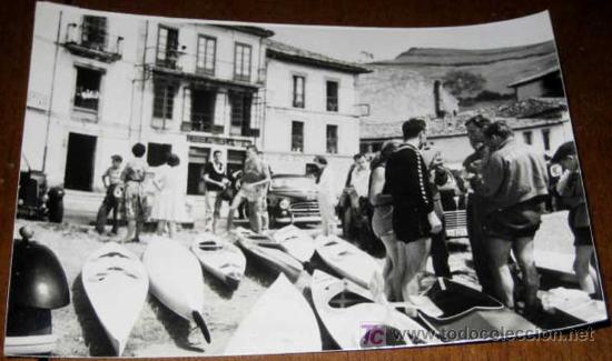 Cartoline: ANTIGUA FOTO POSTAL DE DESCENSO DEL RIO SELLA (ASTURIAS) - PIRAGUISMO - 125 -A&Ntilde;OS 50-60 - EDICIONES