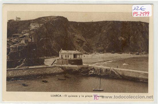 Postales: (PS-2599)POSTAL DE LUARCA-EL QUIOSCO Y LA PLAYA PRIMERA - Foto 1