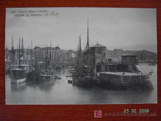 Postales: GIJ&Oacute;N - EL PUERTO - Foto 1