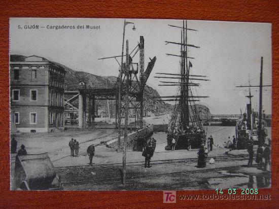 Postales: GIJON - CARGADEROS DEL MUSEL - Foto 1
