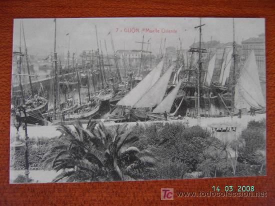 Postales: GIJ&Oacute;N - MUELLE ORIENTE - Foto 1