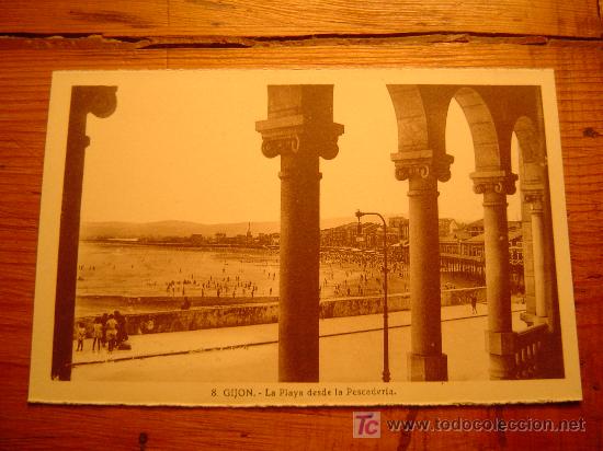 Postales: Interesante postal de Gijon - Foto 1