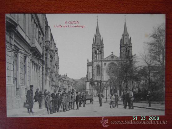 Postales: GIJ&Oacute;N - CALLE DE COVADONGA - Foto 1