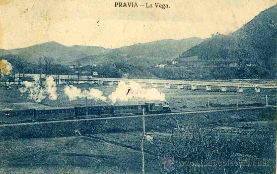 Postales: PRAVIA.- LA VEGA  (FERROCARRIL CIRCULANDO) - Foto 1