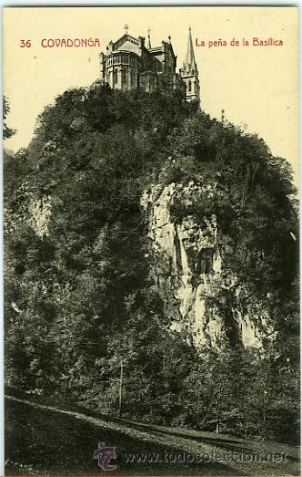 Postcards: POSTAL COVADONGA LA PE&Ntilde;A DE LA BASILICA