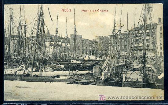 Postales: GIJ&Oacute;N : Matos - Muelle de Oriente - Foto 1