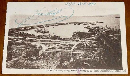 Cartoline: ANTIGUA POSTAL DE GIJON - ASTURIAS - ASPECTO GENERAL DEL MUSEL - N. 12 - NO CIRCULADA - ESCRITA EL 2