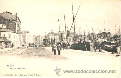 Postales: POSTAL GIJON EN EL MUELLE - Foto 1